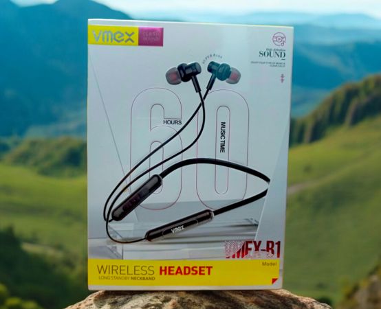 Vmex B1 M12 Wireless Headset with neckband design, long standby battery life, Bluetooth connectivity, noise reduction, and comfortable fit, ideal for hands-free calls and music on the go.